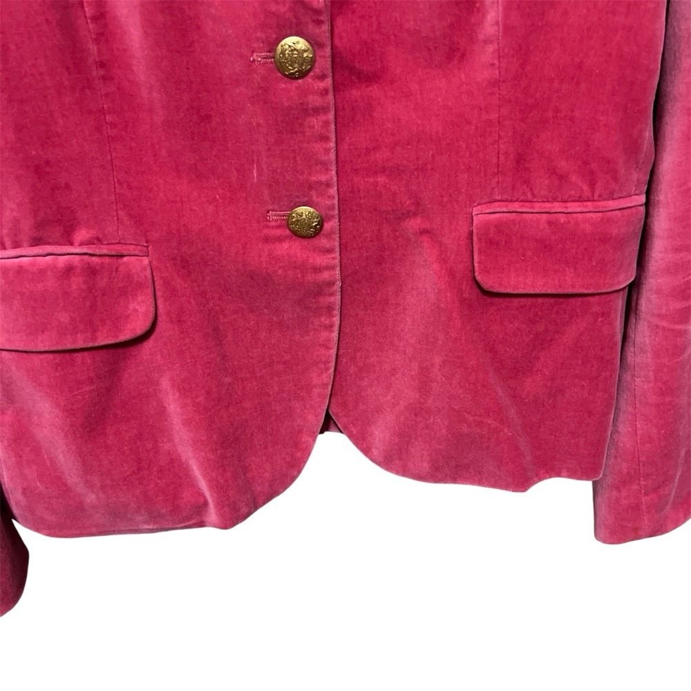 J. Crew Schoolboy Blazer Velvet Pink Jacket Heritage Classic Preppy Coquette - Picture 5 of 6